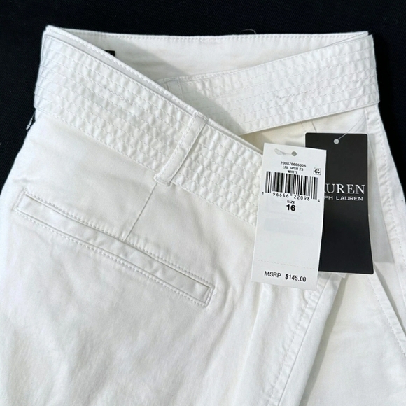 Ralph Lauren 16 White Cropped  Wide Leg Ankle Culotte Gaucho Palazzo Sailor - Picture 3 of 10